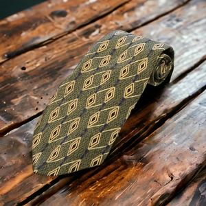 Peter Thomas by Superba est. 1873 100% Silk Tie Olive Green/Gold/Blue